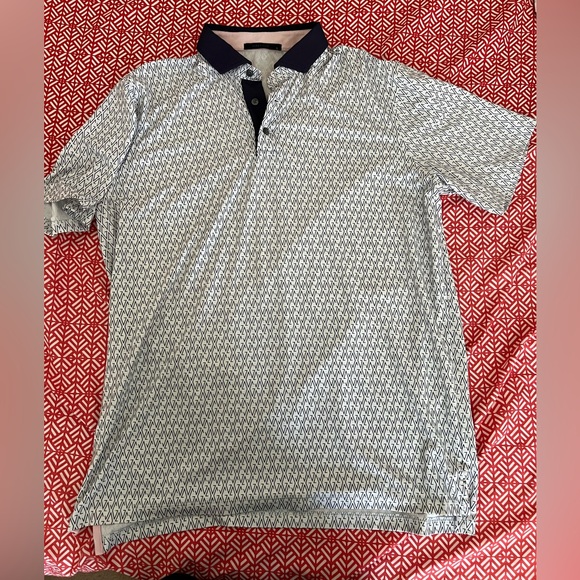 Greyson white and purple Patterned Polo Shirt - Picture 1 of 2